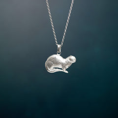 Sterling Silver Otter Pendant Necklace